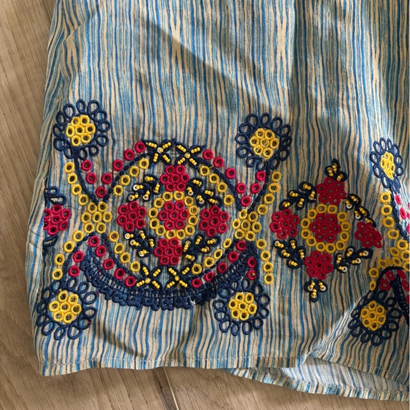 Anthropologie Bhanuni by Jyoti Halter Blouse Blue Beaded Embellished Top - Picture 5 of 7